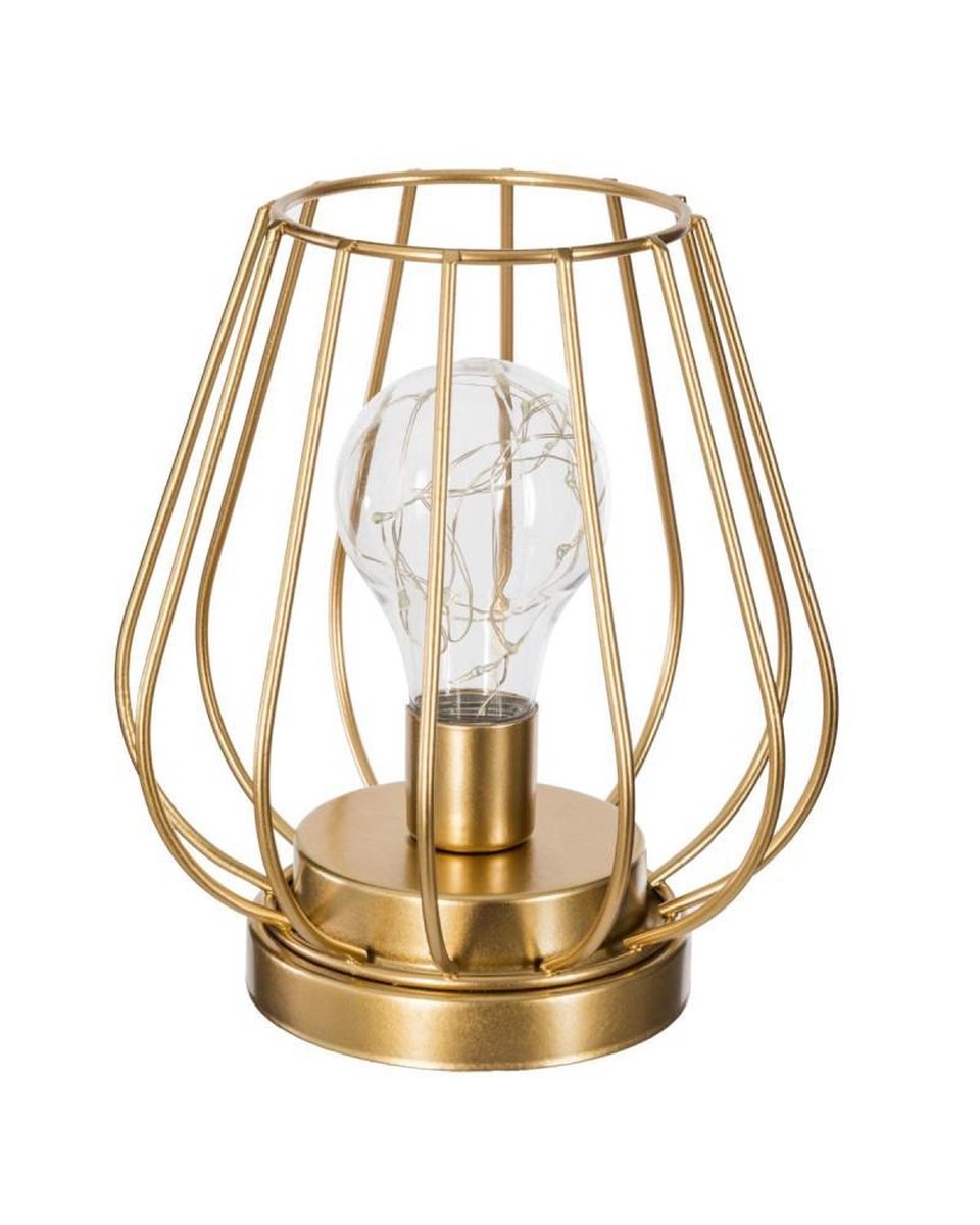 Atmosphera - Tafellamp - Goud - LED - Batterij - Diameter 15.5cm
