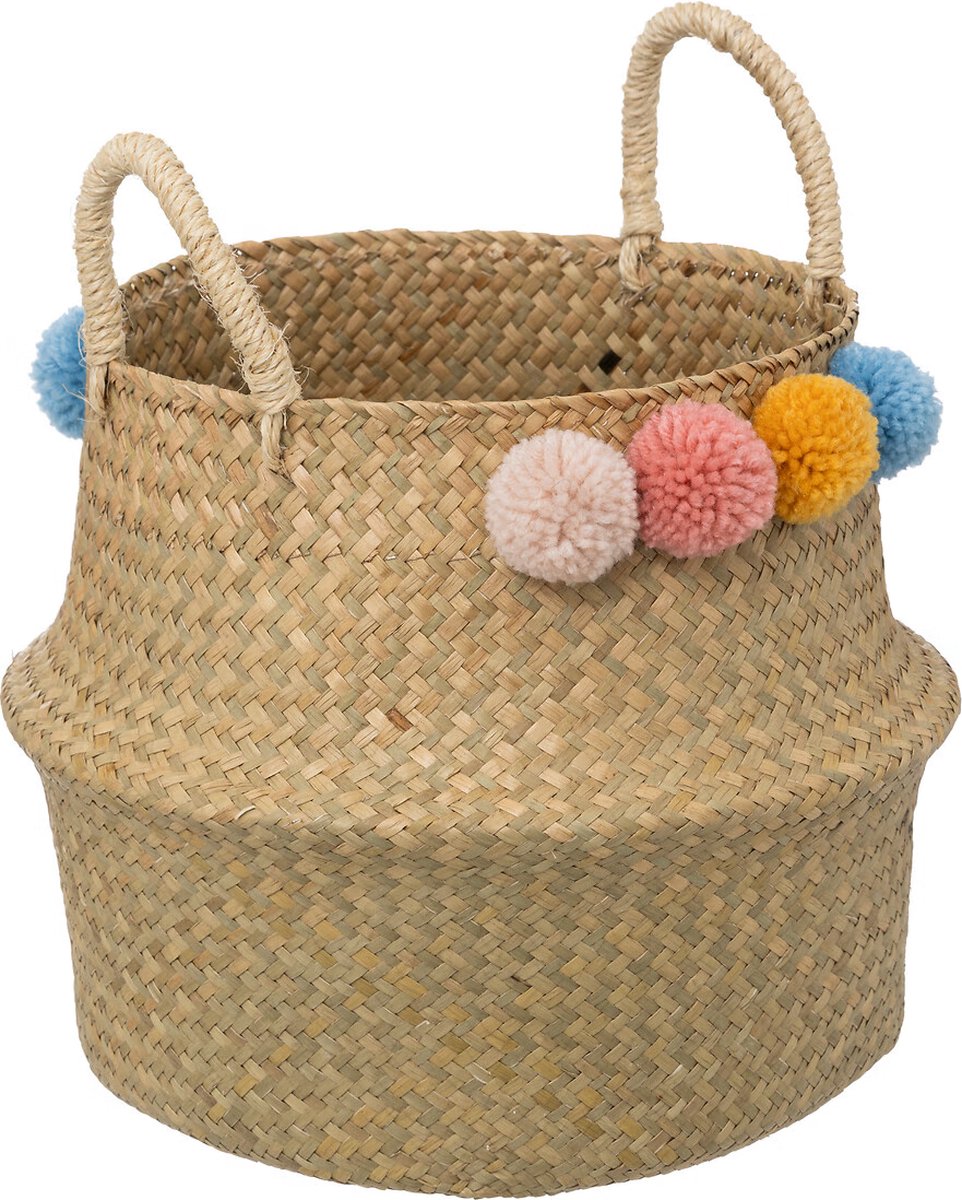 Atmosphera Kids Aufbewahrungskorb Bulda aus Schilfrohr Ø33x38cm - Beige