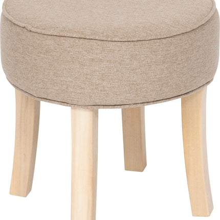 Atmosphera Adriel Tabouret/Pouf - Ø35xH35cm - Repose-pieds - Beige