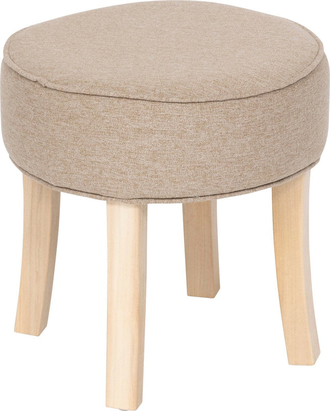 Atmosphera Adriel Tabouret/Pouf - Ø35xH35cm - Repose-pieds - Beige
