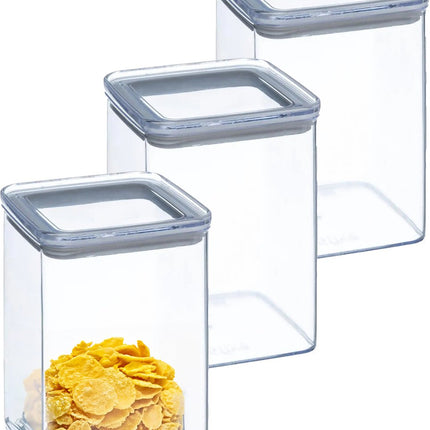 5Five Pot de rangement - 5x - cuisine/nourriture - plastique - 1000 ml - couvercle hermétique - transparent - 10 x 10 x 14 cm