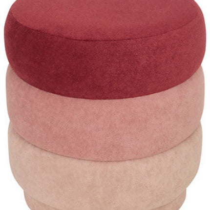 Pouf Atmosphera Sinan Velours - Ø38xH40cm - Rose