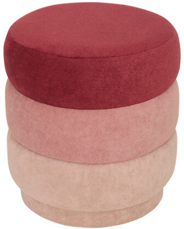 Pouf Atmosphera Sinan Velours - Ø38xH40cm - Rose