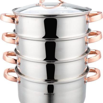 Klausberg 7733 - cuiseur vapeur - 5 pièces - 22 cm - acier inoxydable - toutes sources de chaleur