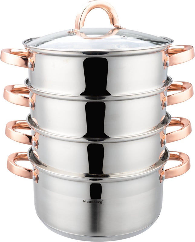 Klausberg 7733 - cuiseur vapeur - 5 pièces - 22 cm - acier inoxydable - toutes sources de chaleur