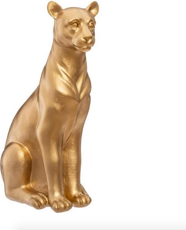 Statue décorative Panthère - Polyrésine - Or - Hauteur 23cm
