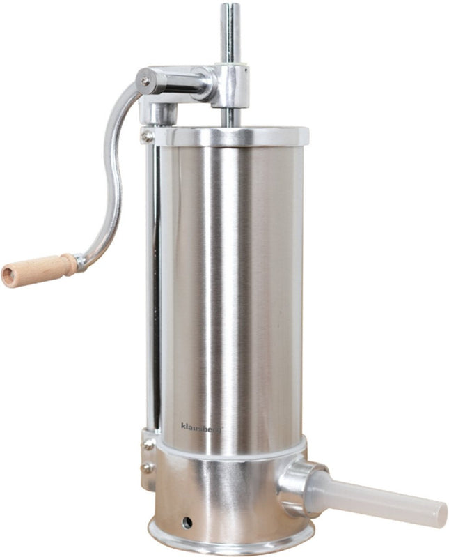 Klausberg KB-7927 Poussoir à Saucisses Vertical | Capacité 5 kg | Acier Inoxydable | Professionnel | Avec 6 Entonnoirs | Hachoir à Viande