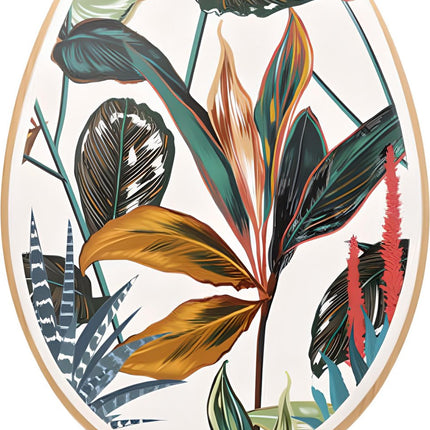 5five Abattant WC, bois Palawan + charnières zinc, Tropical leaves universel