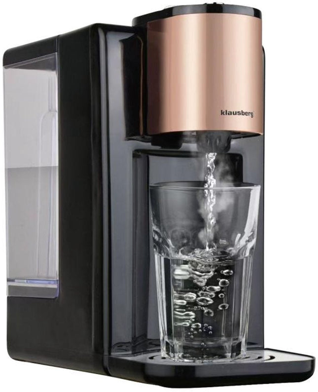 Klausberg KB7879 Distributeur d'eau chaude – 2,2 Litres – Contrôle de la température (45-100°C) – Noir & Rose Gold – 2600W - Distributeur d'eau chaude