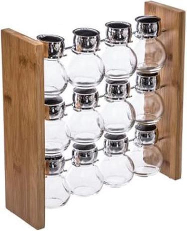Secret de Gourmet Étagère à épices en bambou - Rotative