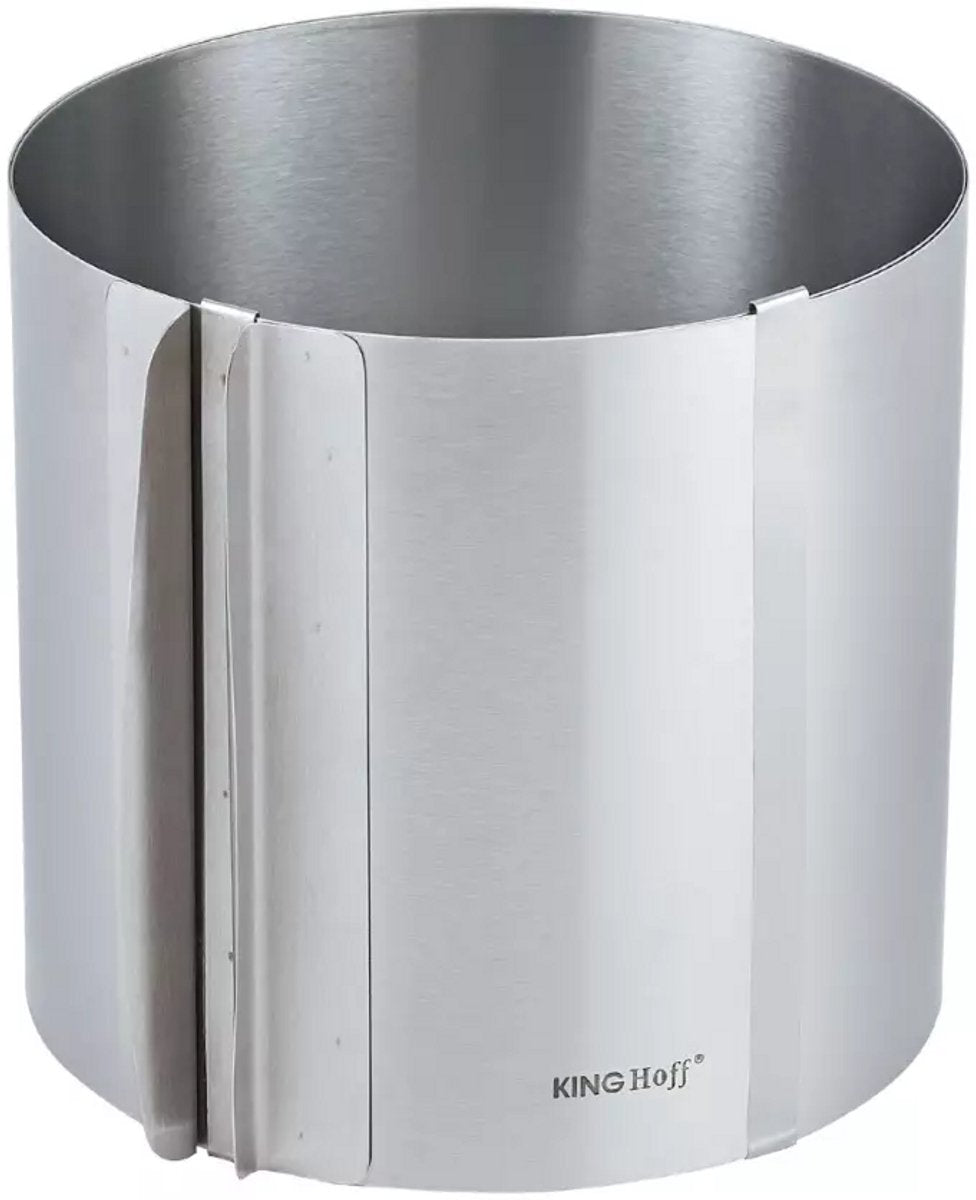 Kinghoff verstelbare cake ring van RVS – taartring Ø 16 tot 30 cm, 15 cm hoog