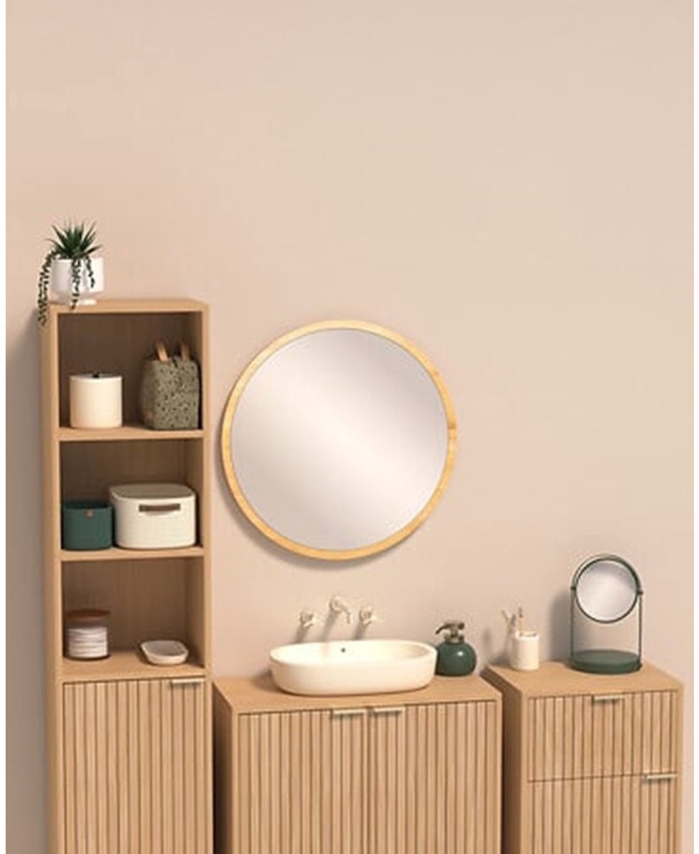 5Five draaibare make-up spiegel op standaard – metaal, ficusgroen, 18 x 26 cm – foto 3