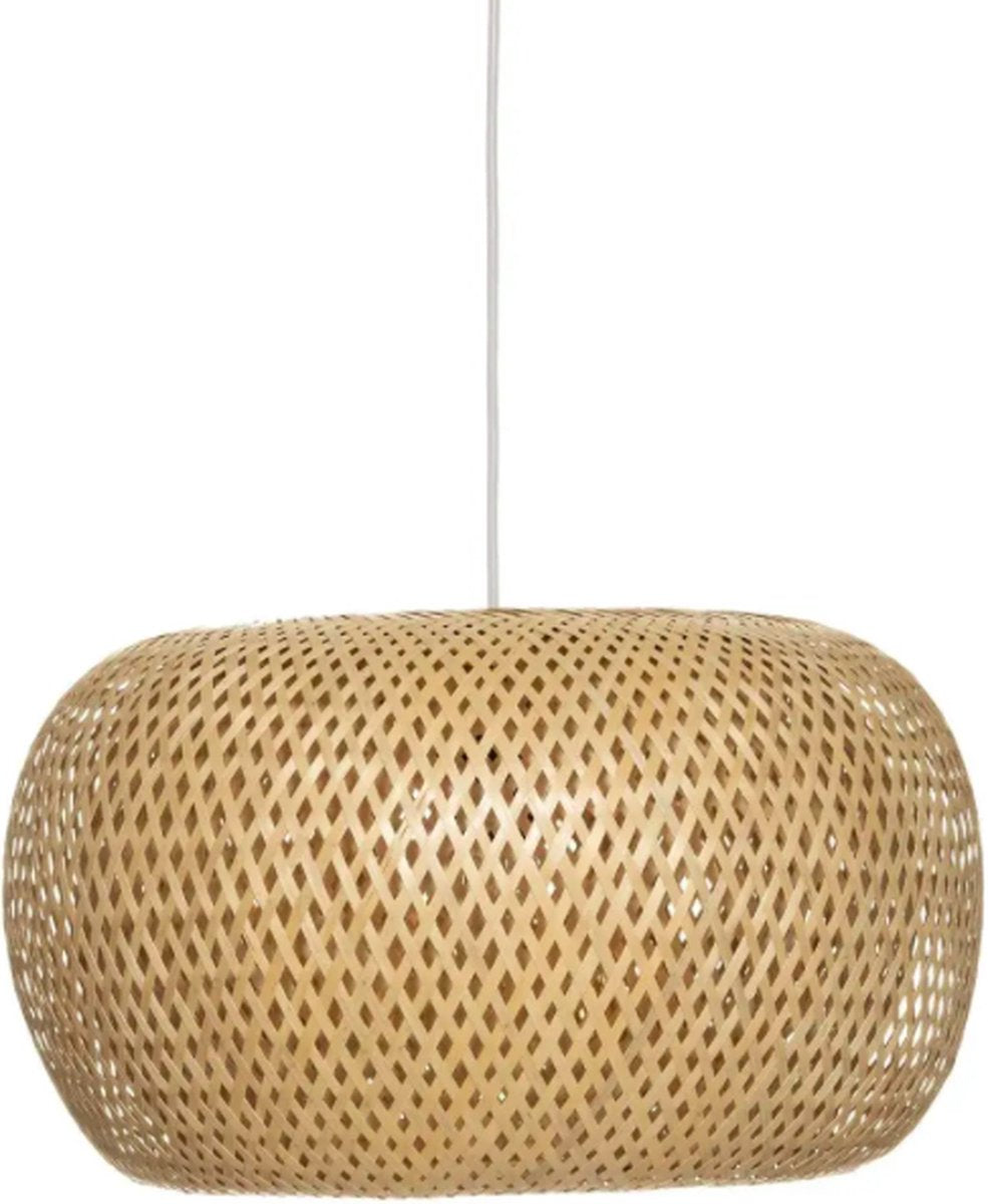 Bamboe hanglamp gevlochten – Ø 46 cm, E27-fitting, verstelbare hoogte