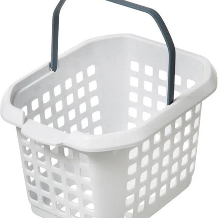 5Five Panier/bac de rangement pour pinces à linge - 22 x 13 x 17 cm - blanc - plastique - Rangement pinces à linge - Panier à pinces