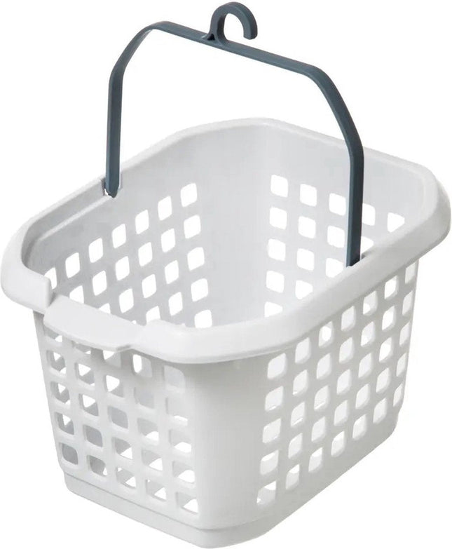 5Five Panier/bac de rangement pour pinces à linge - 22 x 13 x 17 cm - blanc - plastique - Rangement pinces à linge - Panier à pinces