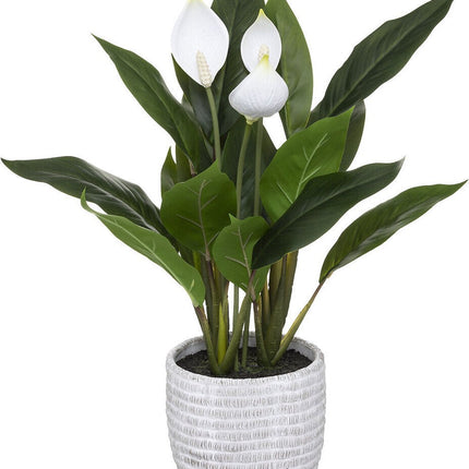 Atmosphera Kunstplant - Vredeslelie met pot - Ø30xH54cm - Groen