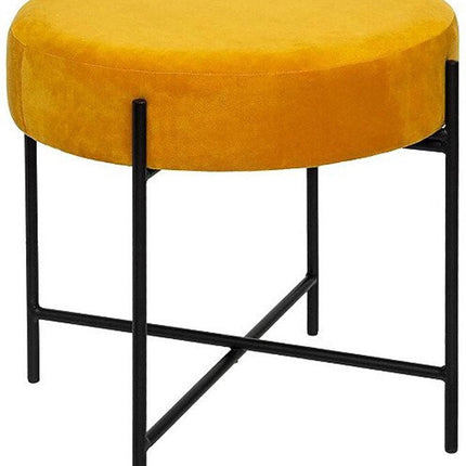 Pouf en Velours Elba Jaune