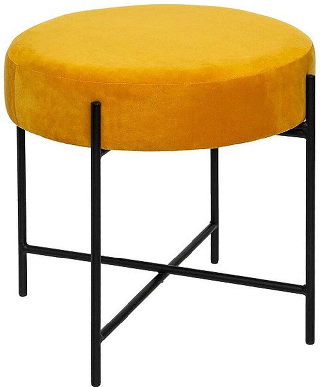 Pouf en Velours Elba Jaune