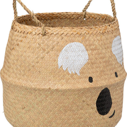 Atmosphera Kids Panier de rangement Koala en rotin Ø37x38cm - Beige