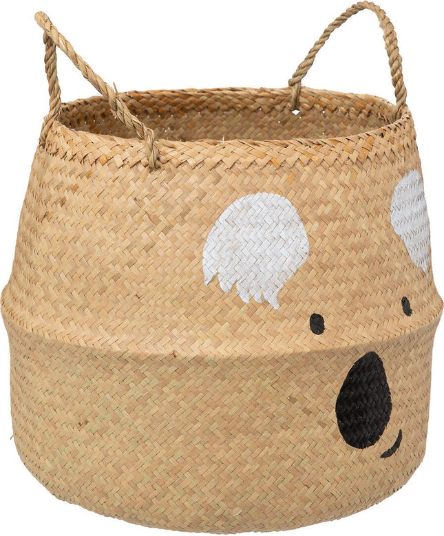 Atmosphera Kids Panier de rangement Koala en rotin Ø37x38cm - Beige