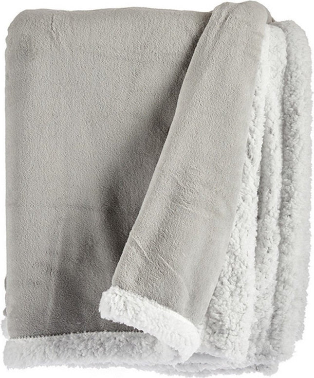 Fleece Deken Lichtgrijs Wit (130 x 170 cm)