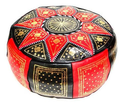 Pouf noir/rouge