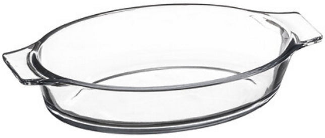 Mini Plat Ovale en Verre 20 x 11 cm - Avec Poignées Intégrées - Plat de Cuisson et Saladier - Verre - Plat en Verre - Petit