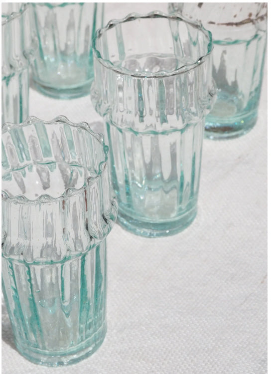 Marokkaanse drinkglazen van gerecycled glas – set van 6, mondgeblazen – foto 3