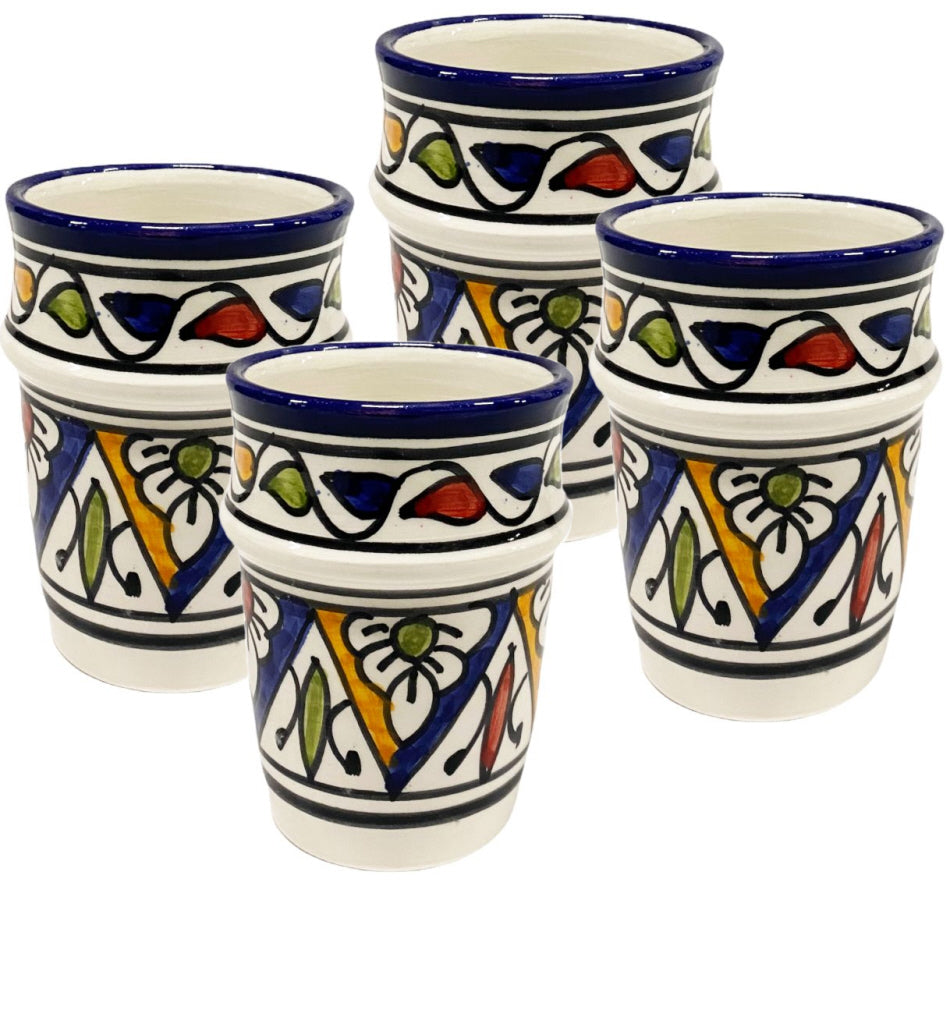 Multicolor keramiek bekers set van 4