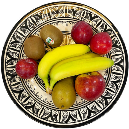 Plat en faïence noir / blanc Ø 35