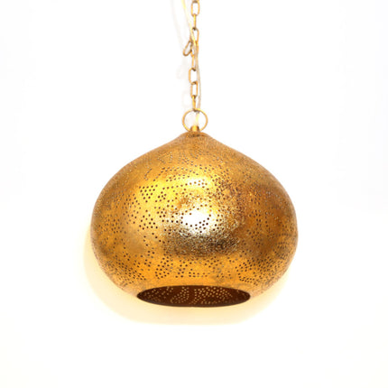 Suspension orientale style filigrane - citrouille - suspension dorée vintage filigrane