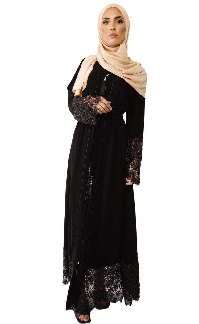 Abaya luxueuse en dentelle
