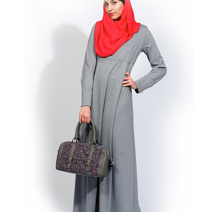 Abaya Gris Plume