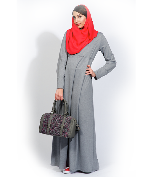 Feather Grey Abaya