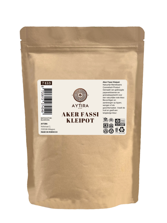 Aytira Aker Fassi Pot en Argile – Teinture Marocaine 100% Naturelle pour Lèvres et Visage