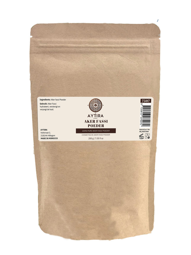 Aytira Poudre Aker Fassi 200g – Poudre 100% Naturelle de Pétales de Rose & Écorce de Grenade – Pour l'Hydratation & le Rajeunissement