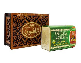 Savon aux herbes AL Malika dans une boîte en bois