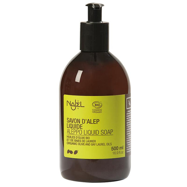 Savon d'Alep liquide bio avec flacon pompe 500ML