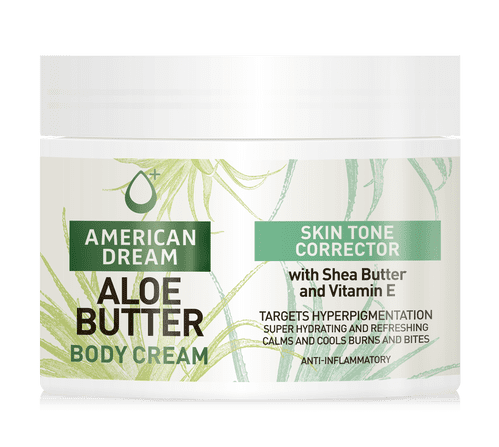 American Dream Crème corporelle au beurre d'aloès correcteur de teint 500 ml