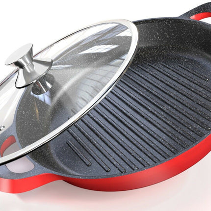 Grill de table en fonte d'aluminium anti-adhésive 32 cm