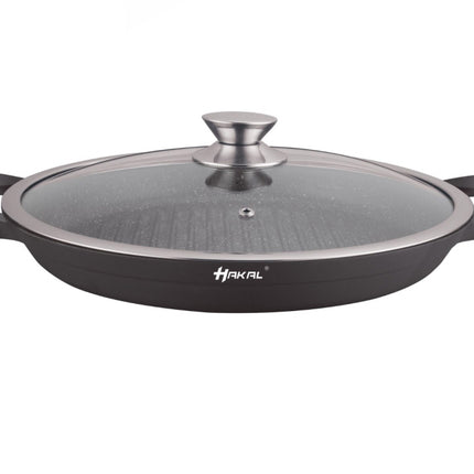 Grill de table en fonte d'aluminium anti-adhésive 32 cm