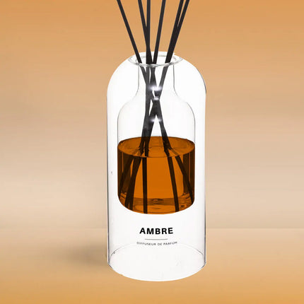 Diffuseur de parfum Ambre XL | 500 ML | 6 bâtonnets de rotin