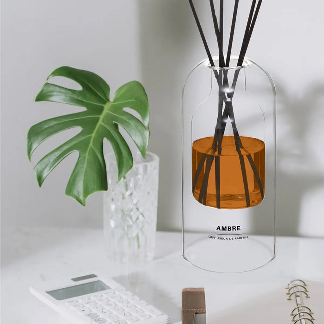 Diffuseur de parfum Ambre XL | 500 ML | 6 bâtonnets de rotin