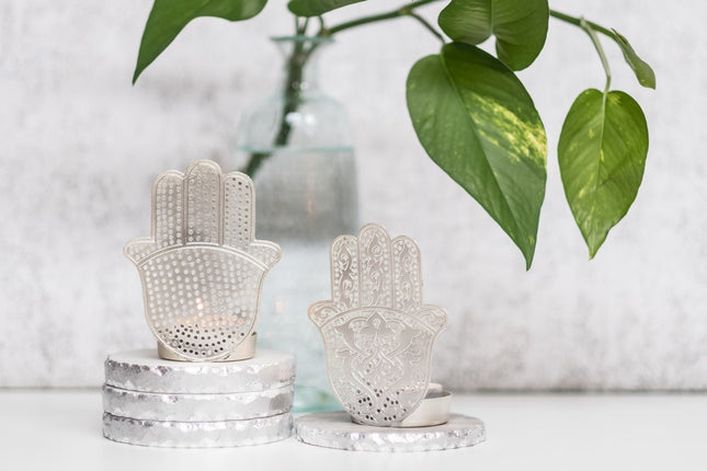 Photophore Fatima argenté