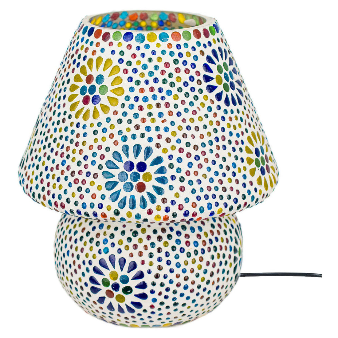 Arabische Tafellamp | Marokkaanse Lamp | Paddestoelvorm | 22x18x18cm | Veelkleurig