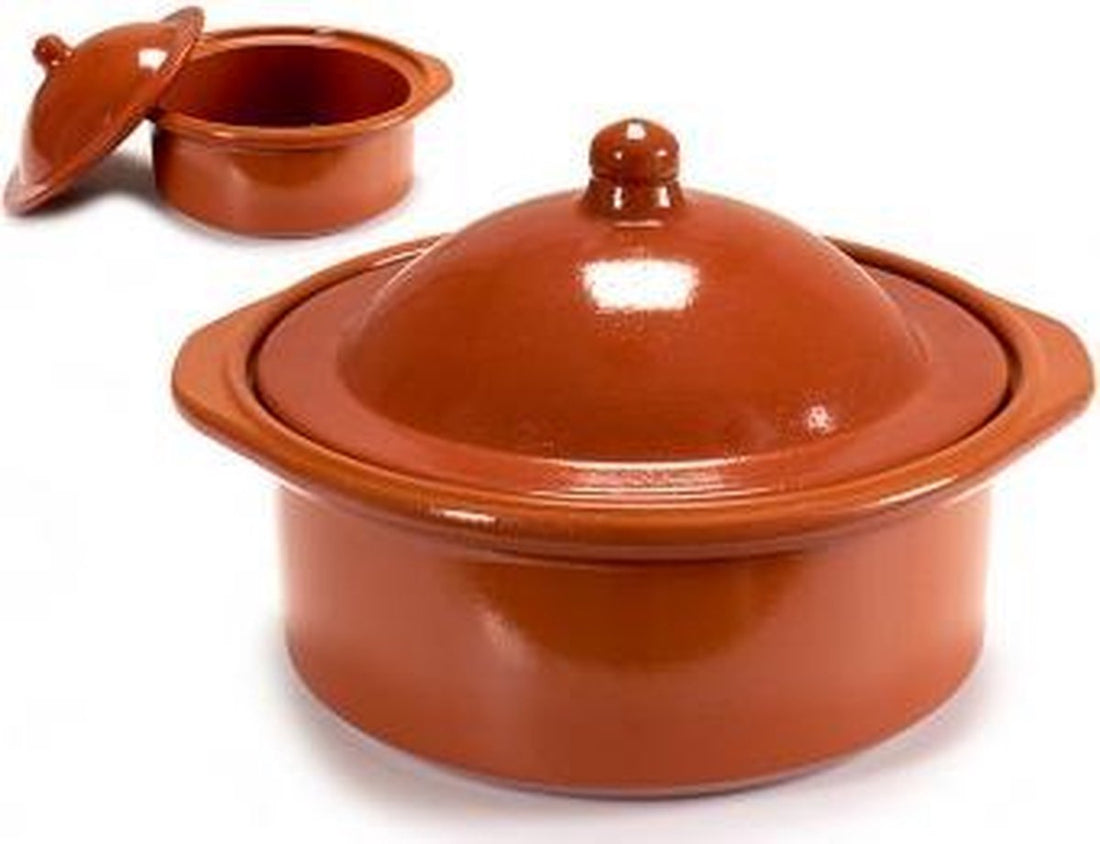 Cocotte - Kochtopf aus braunem Ton, 2,5 Liter