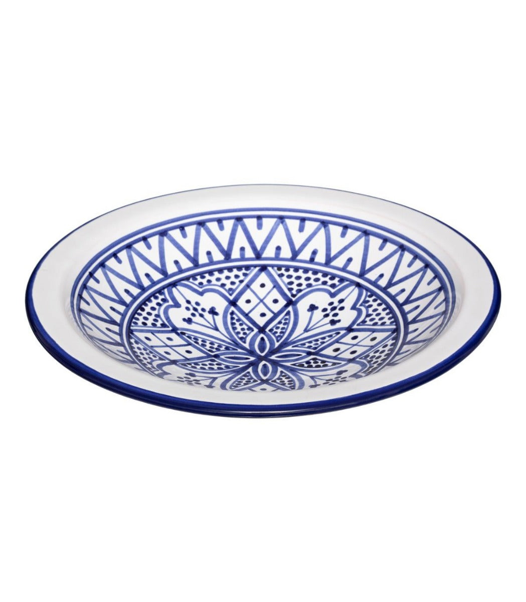 Keramik-Präsentationsteller D22 cm - Blau-weiß
