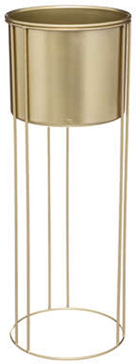 Pflanzentöpfe 2er-Set auf Metallständer gold - D18 x H41 / D21 und H58 cm