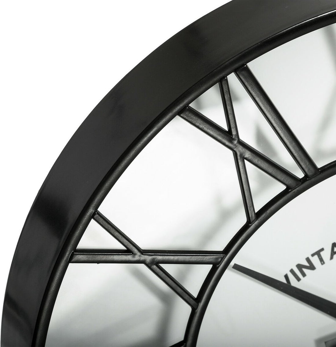 Atmosphera - wandklok glas zwart wit 35cm - stille wandklok - keukenklok stil uurwerk