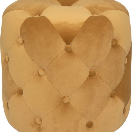 Atmosphera Adriana Pouf - Velours - Ocre - Dia 38 cm